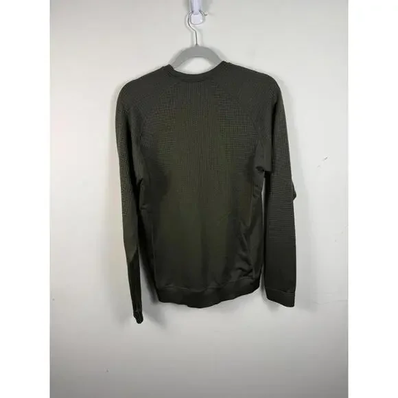 Lululemon Engineered Warmth Merino Wool Blend Lined Crewneck Medium Green - Picture 3 of 5